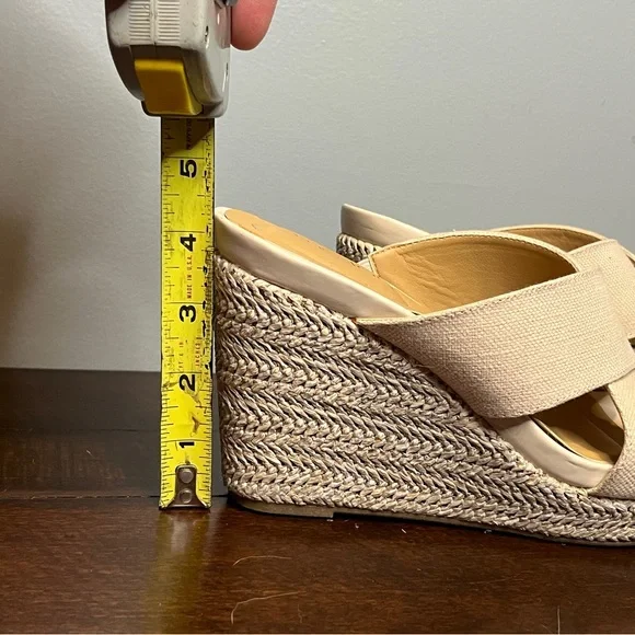Me Too Brand Cream Wedges with Braided Platform - Size 7 - Picture 4 of 6